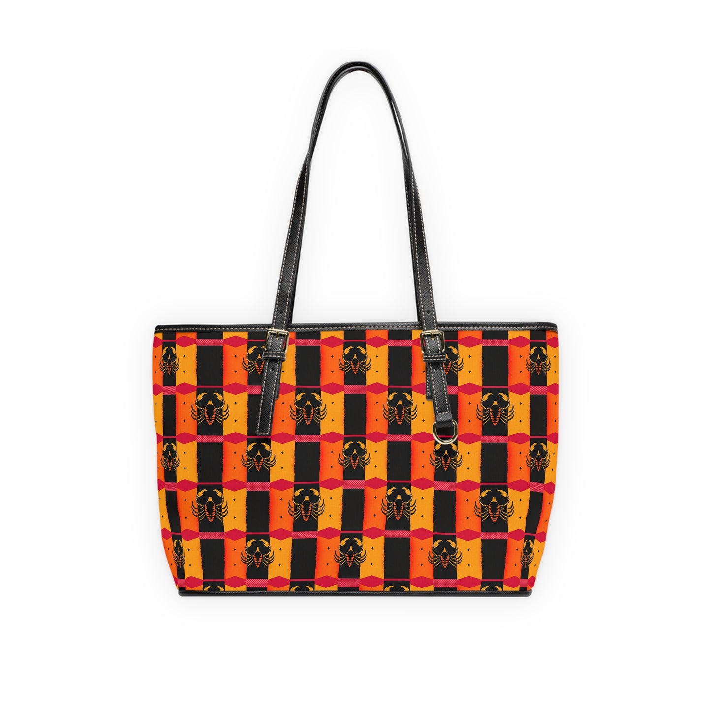 Leather Shoulder Bag, Scorpio, Zodiac v2, Shapes Pattern