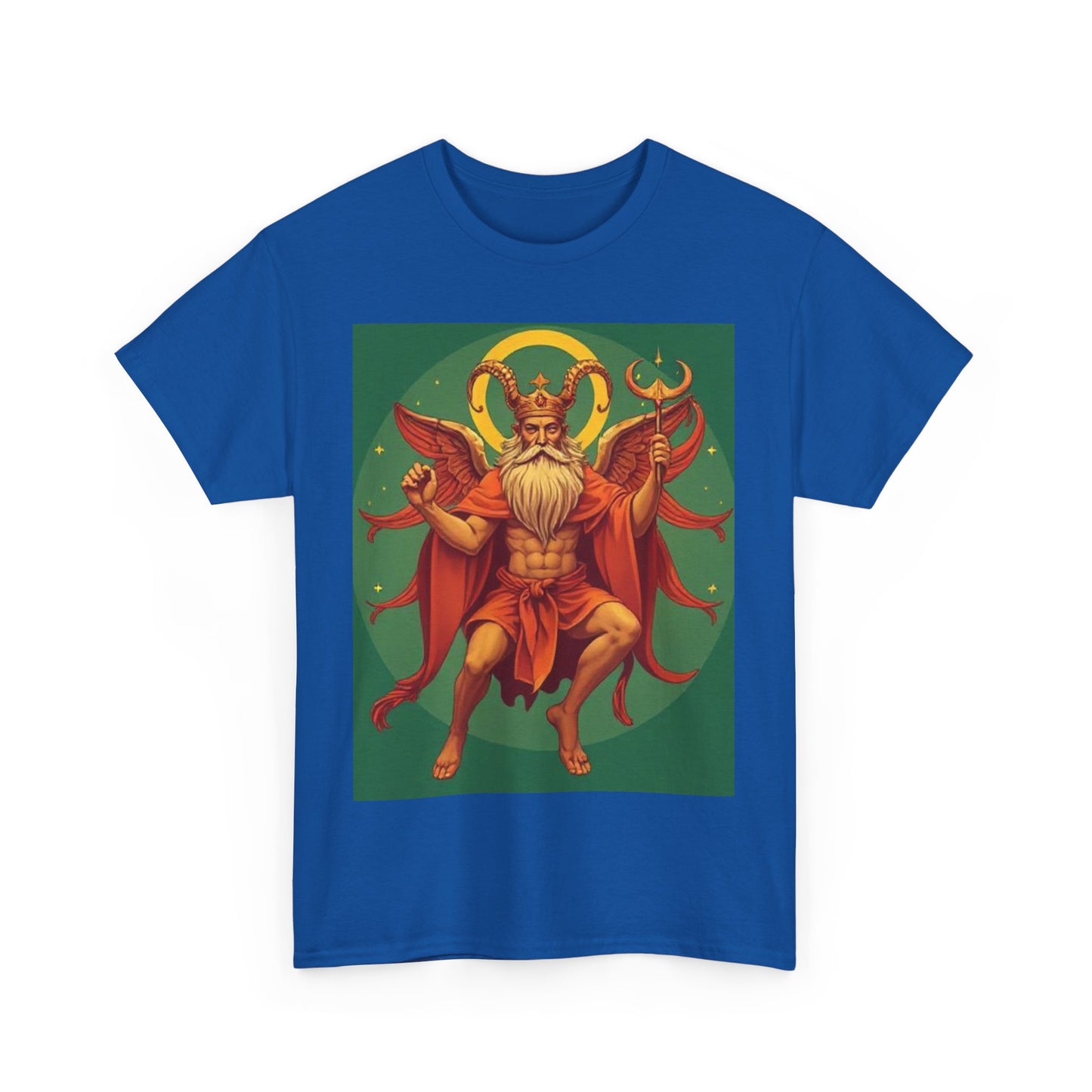 Unisex Heavy Cotton T-Shirt, Aries God 1v, Zodiac Design