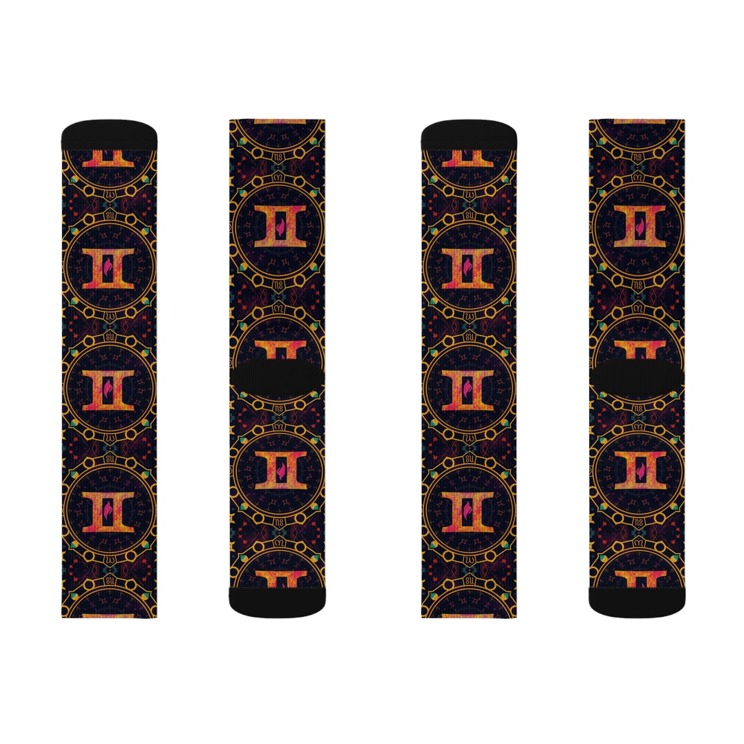 Sublimation Socks, Gemini, Zodiac v2, Pattern