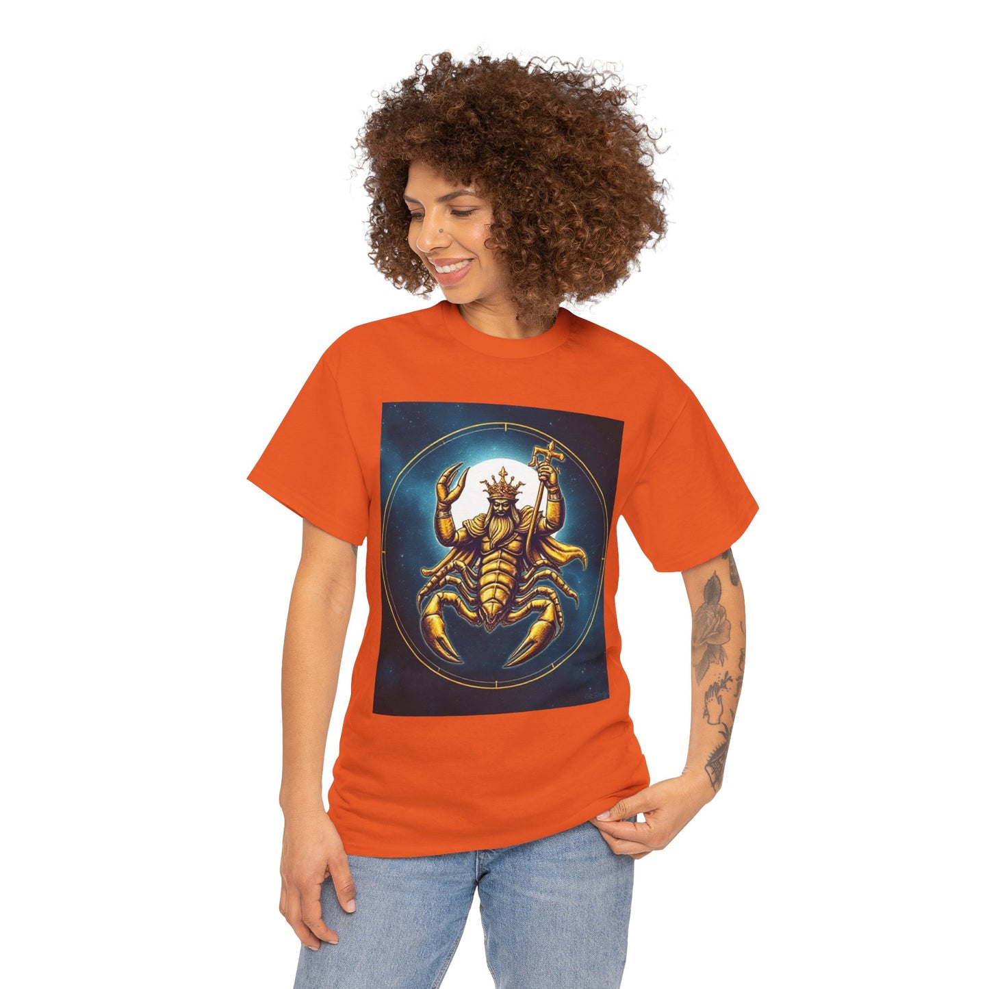 Unisex Heavy Cotton T-Shirt, Moon, Scorpio Zodiac Design