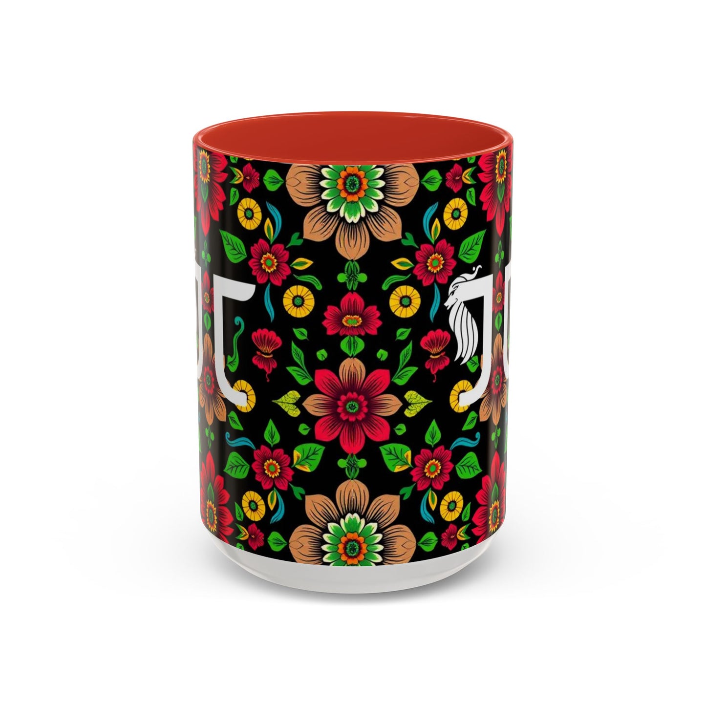 Accent Coffee Mug, Gemini, Zodiac v4, Flower Pattern, (11, 15oz)