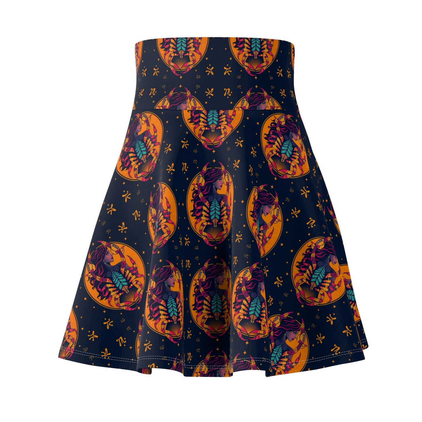 Women's Skater Skirt, (AOP), Scorpio, Zodiac v1, Sexy Pattern