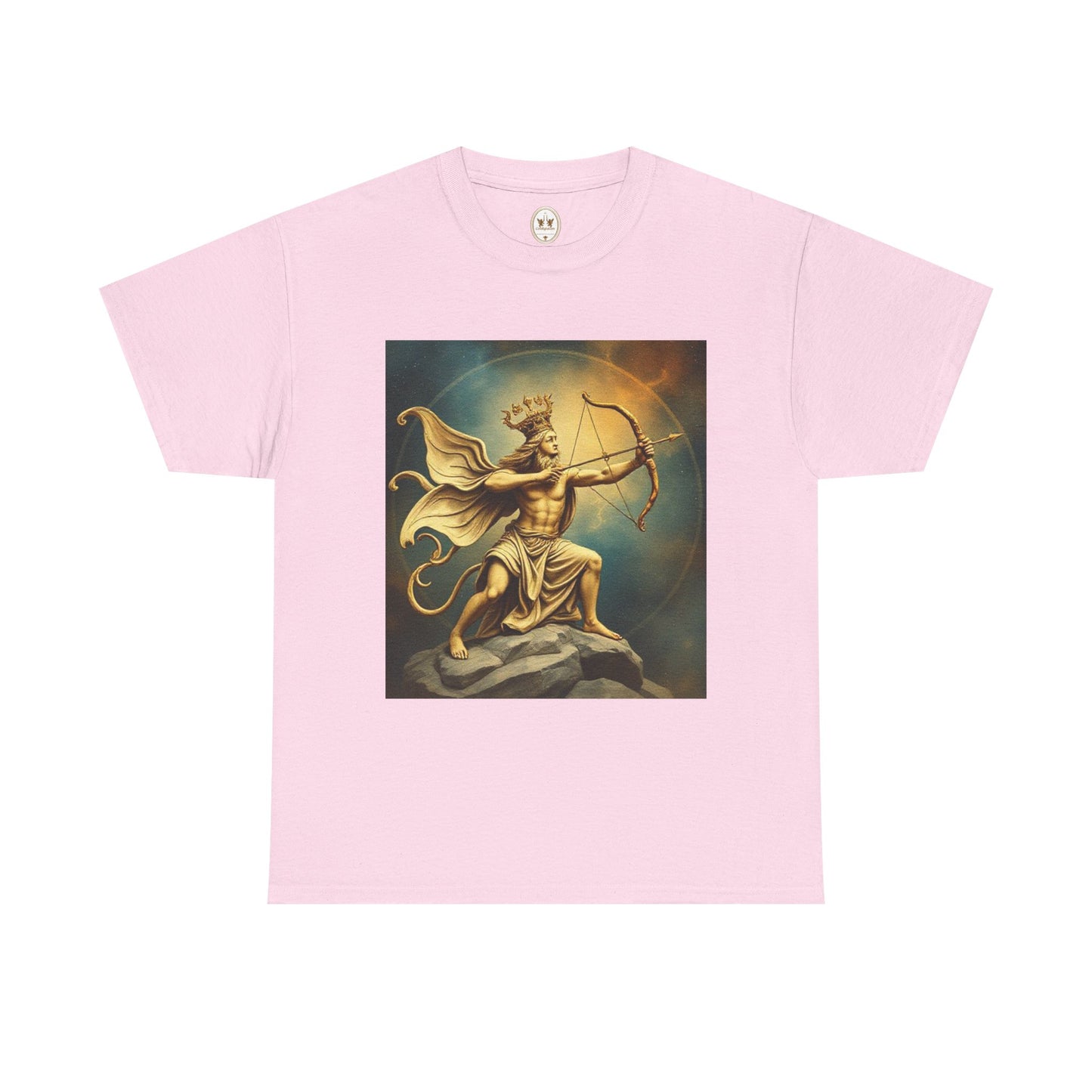 Unisex Heavy Cotton T-Shirt, Sagittarius King, Bow & Arrow, Zodiac Design