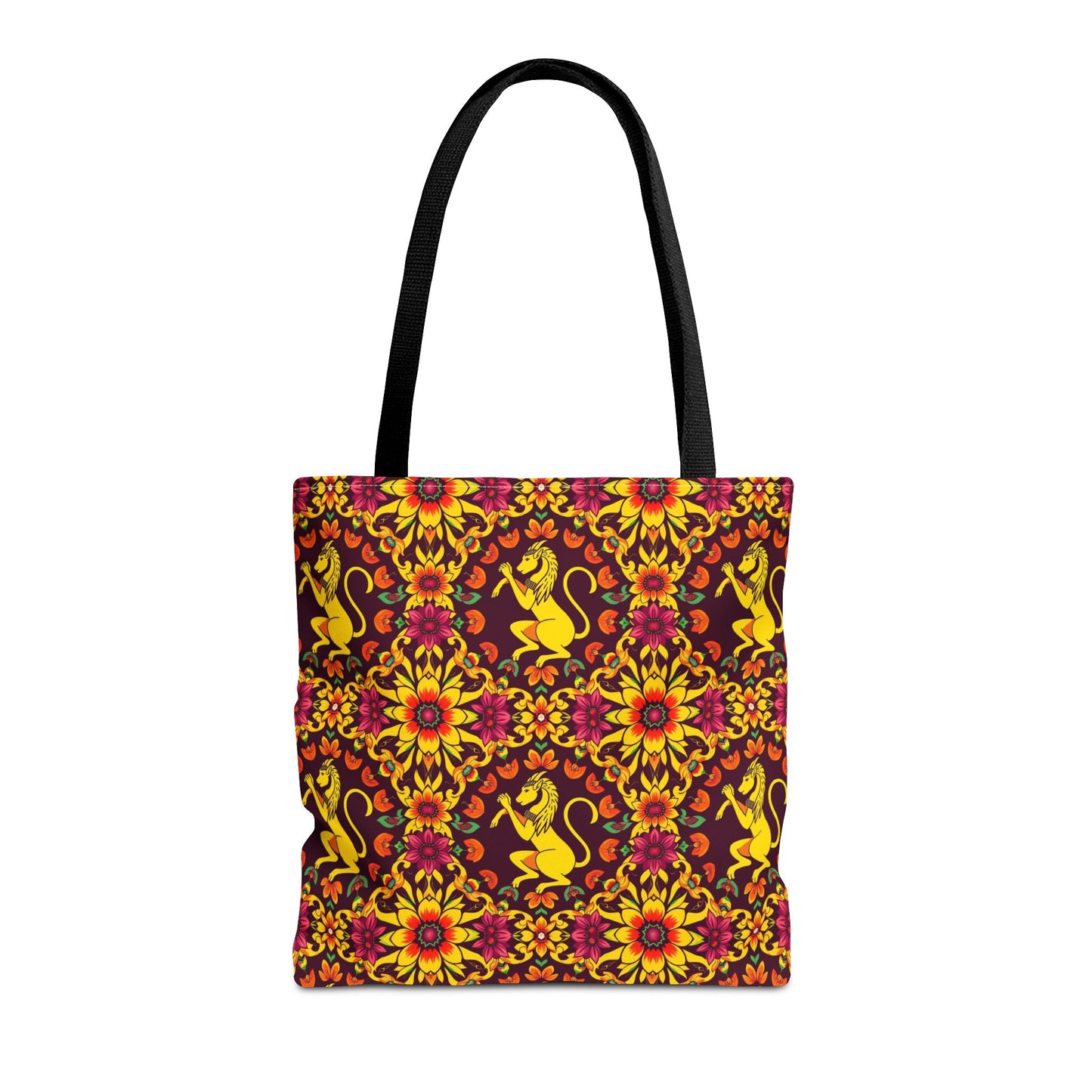 Tote Bag (AOP), Virgo, Zodiac v2, Flower Pattern