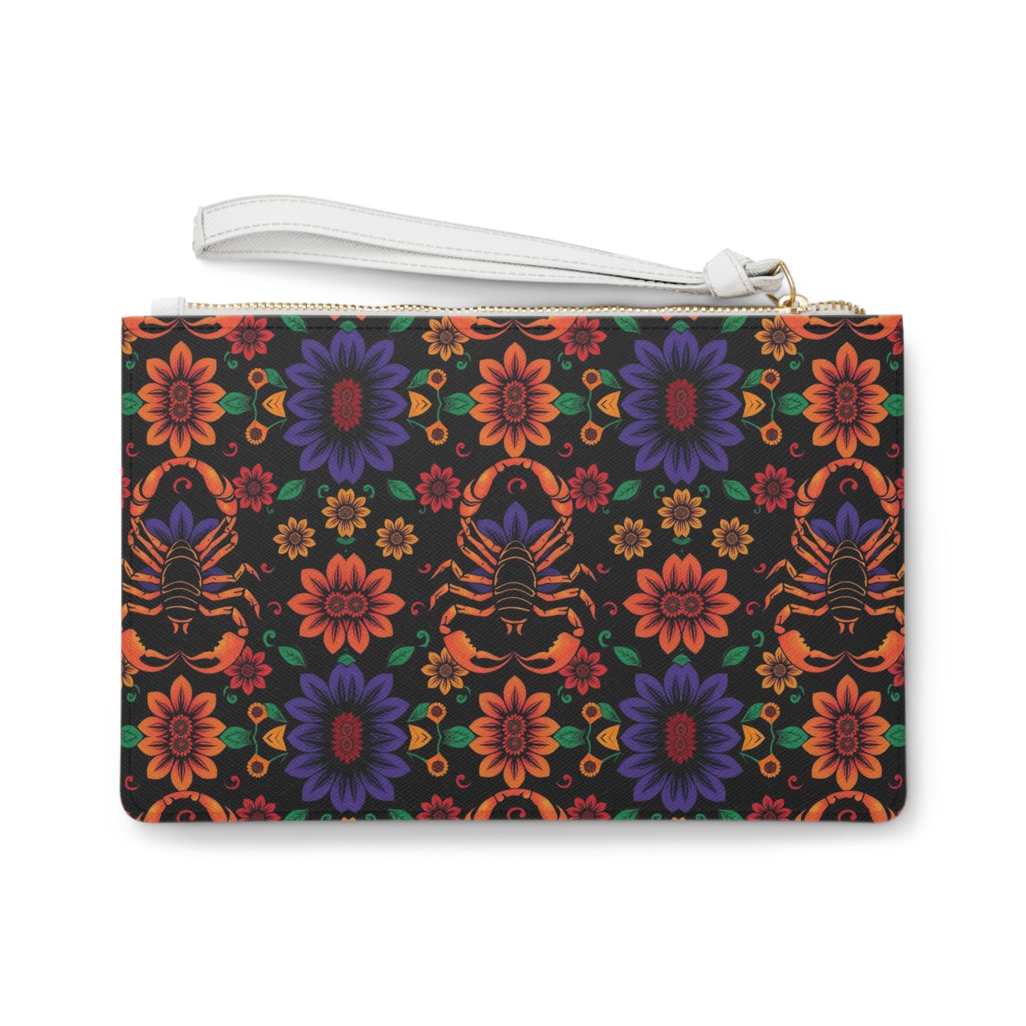 Clutch Bag, Scorpio, Zodiac, Flower Pattern