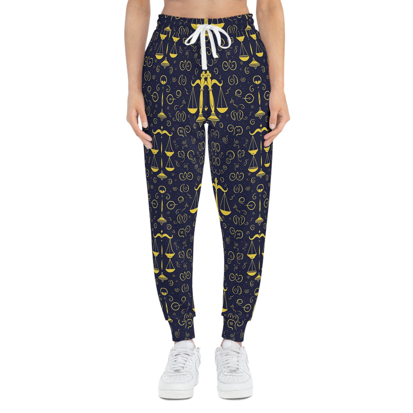Athletic Joggers, Zodiac Design, Pattern, Libra, AOP