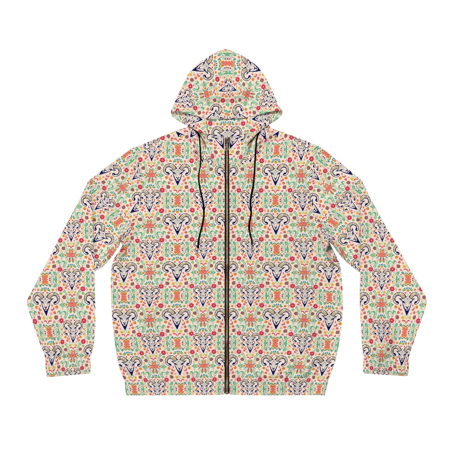 Full-Zip Hoodie (AOP), Aries, Zodiac v4, Pattern