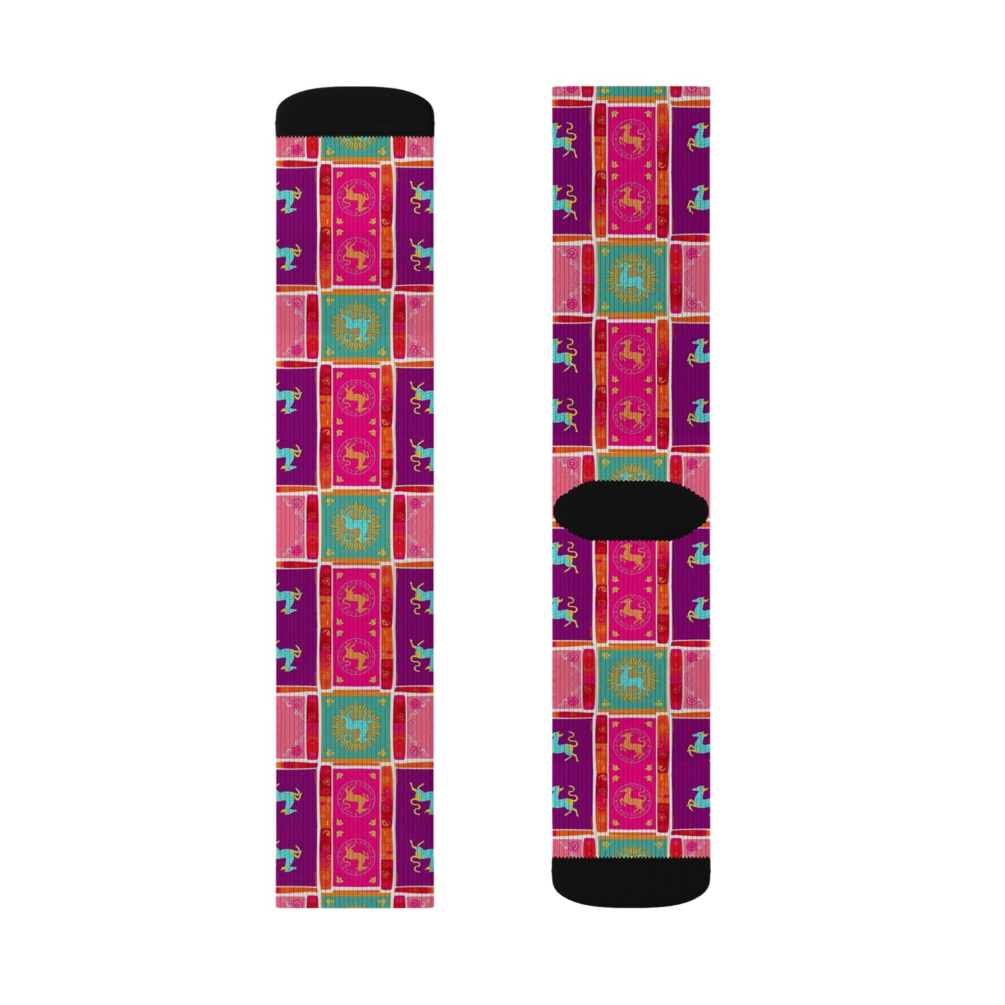 Sublimation Socks, Capricorn, Zodiac v2, Shapes Pattern