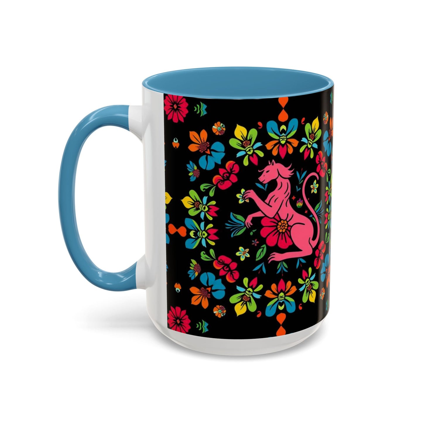 Accent Coffee Mug, Zodiac. Virgo, Flower Pattern, (11, 15oz)