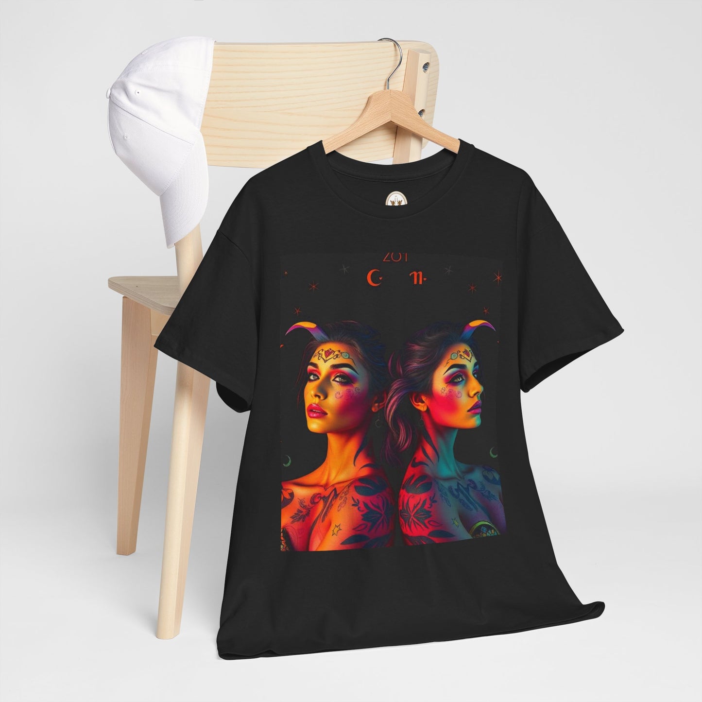 Unisex Heavy Cotton T-Shirt, Gemini, Zodiac, Sexy Art
