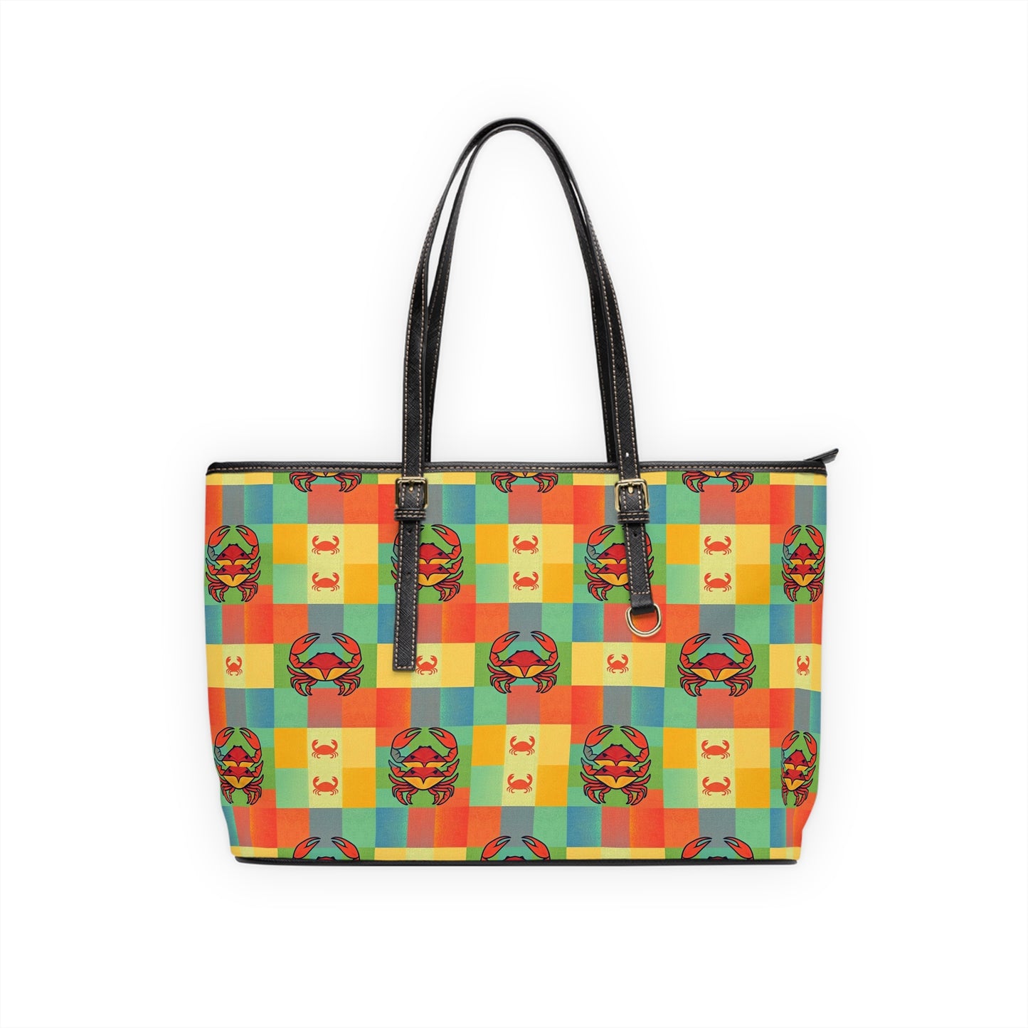 Leather Shoulder Bag, Cancer, Zodiac v2, Shapes Pattern