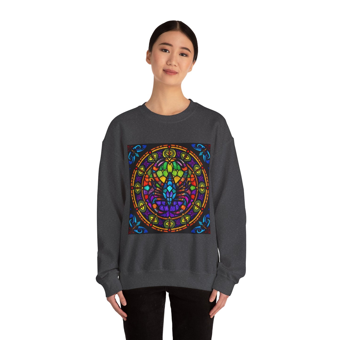 Unisex Heavy Blend™ Crewneck Sweatshirt, Glass 1, Scorpio Zodiac Design