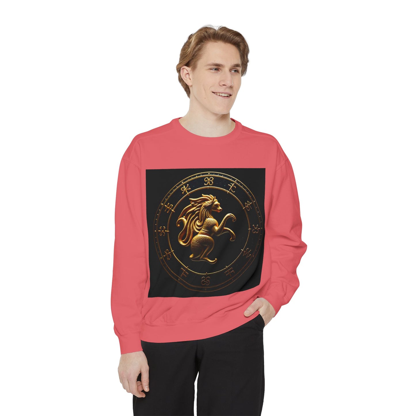 Garment-Dyed Sweatshirt, Unisex, Space Animal Design v1, Virgo