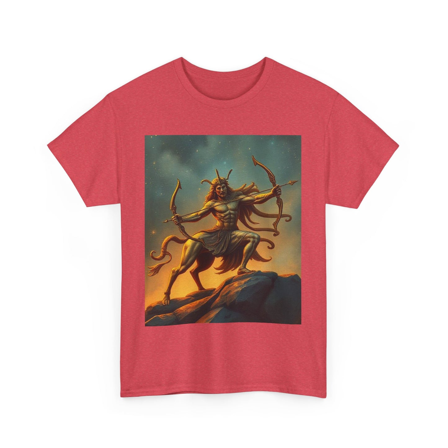 Unisex Heavy Cotton T-Shirt, Arrow Centaur v1, Sagittarius Zodiac Design