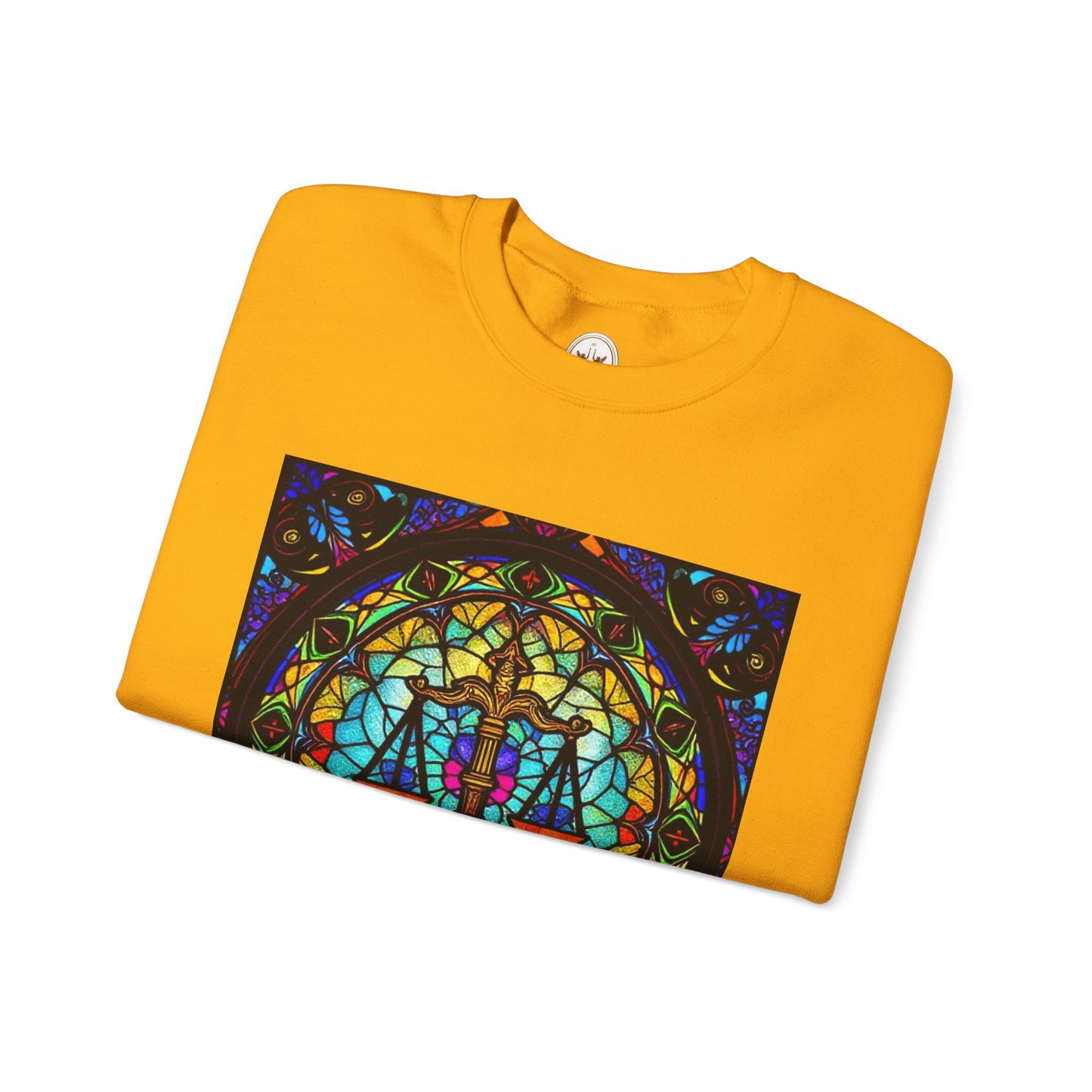 Unisex Heavy Blend™ Crewneck Sweatshirt, Glass, Libra Zodiac Design