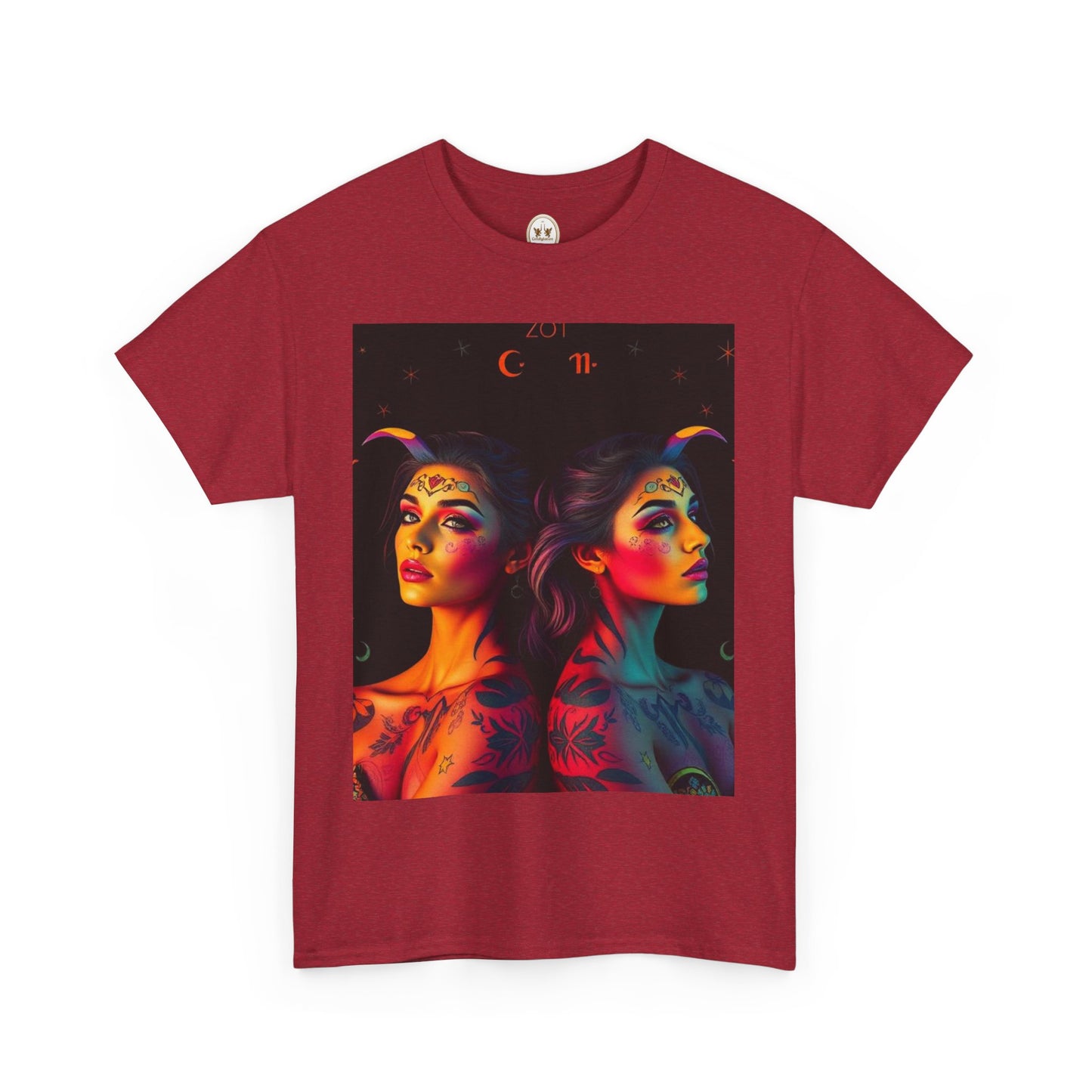 Unisex Heavy Cotton T-Shirt, Gemini, Zodiac, Sexy Art