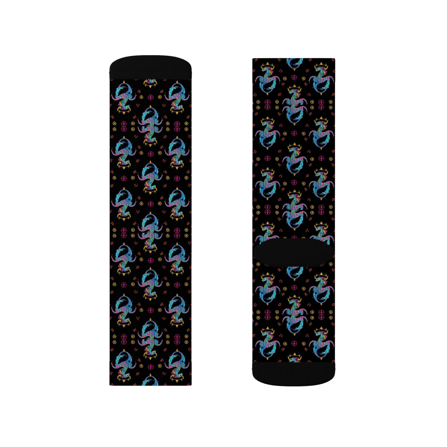 Sublimation Socks, Aquarius, Zodiac v3, Jewel Pattern
