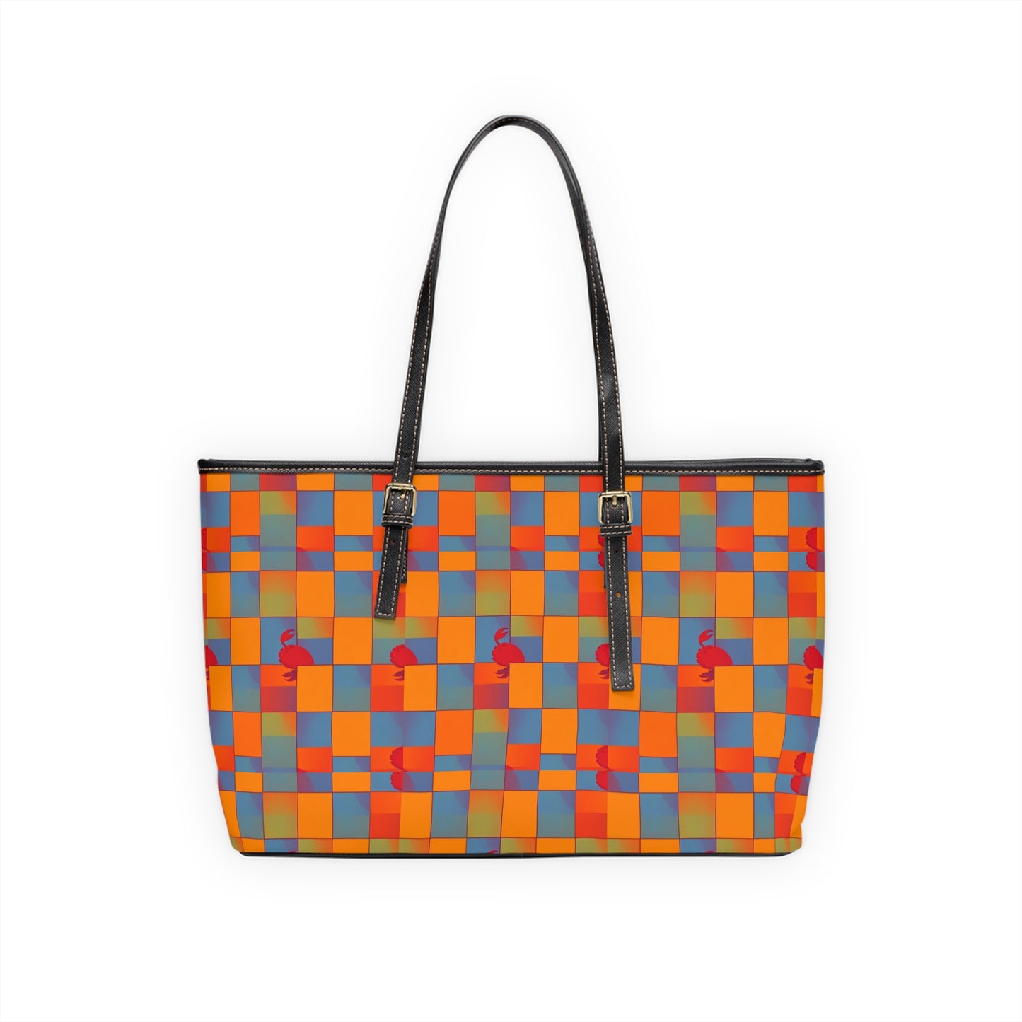 Leather Shoulder Bag, Cancer, Zodiac v4, Shapes Pattern