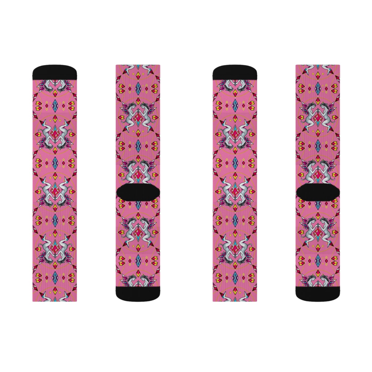 Sublimation Socks, Gemini, Zodiac v4, Jewel Pattern
