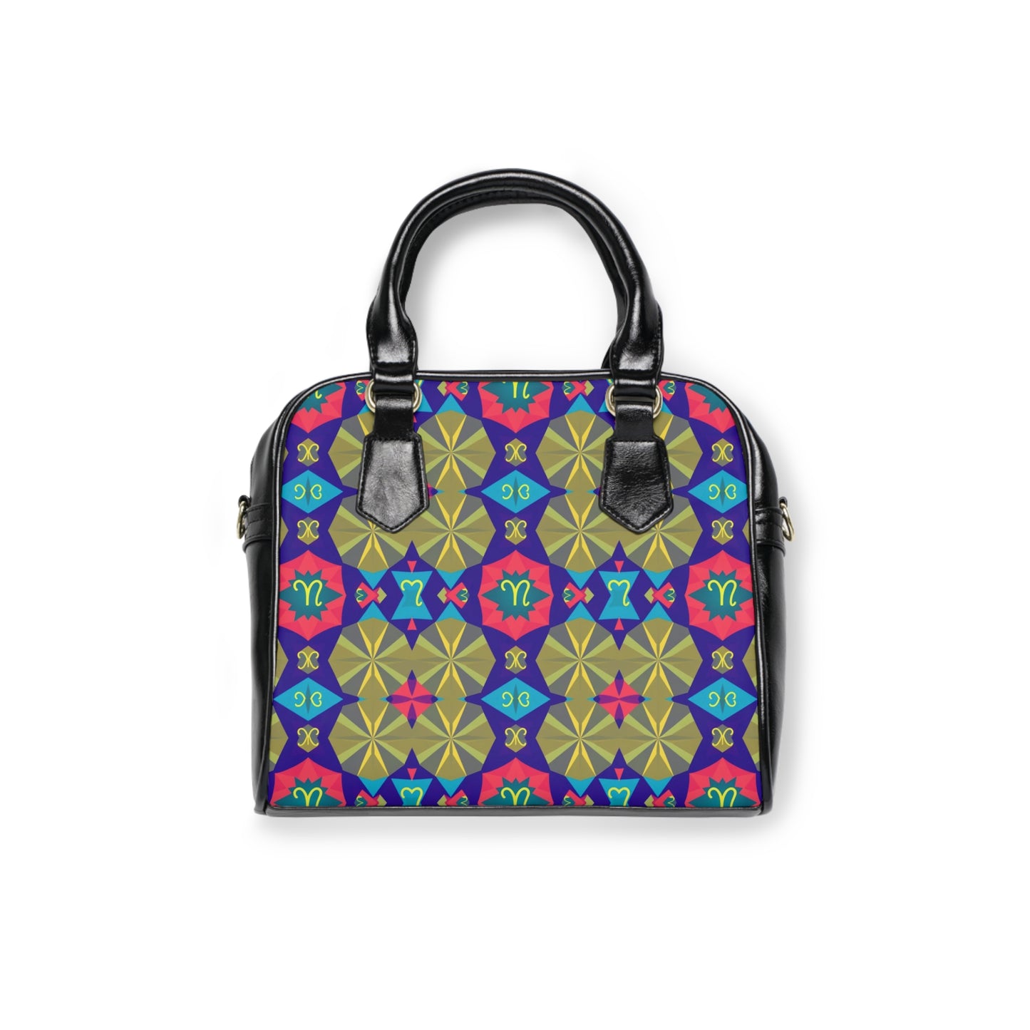 Shoulder Handbag, Aquarius, Zodiac v1, Shapes Pattern