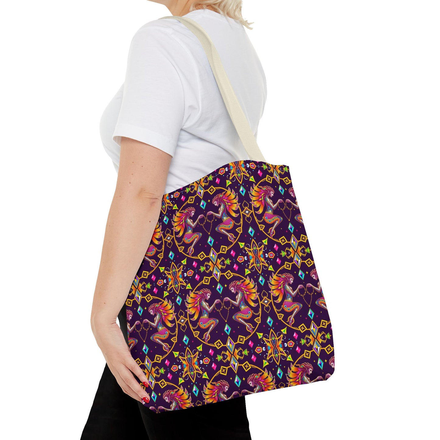 Tote Bag (AOP), Gemini, Zodiac, Jewel Pattern