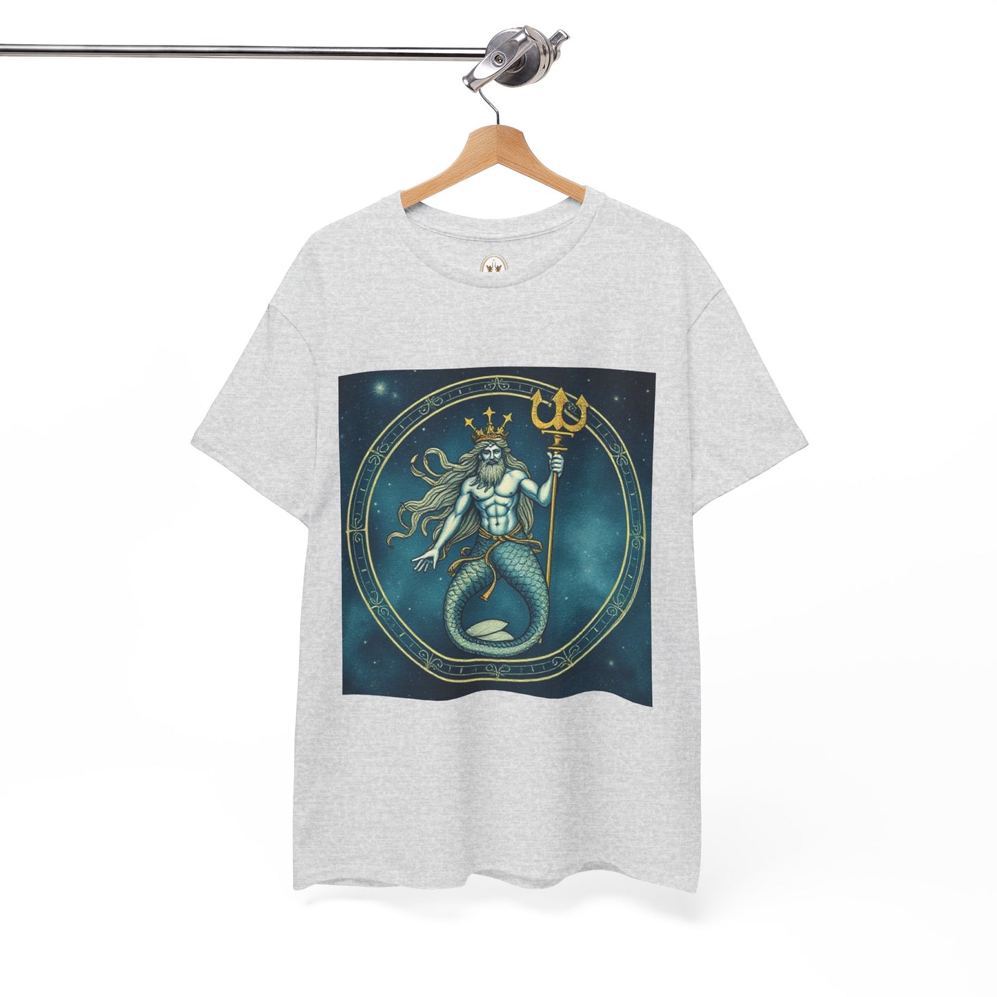 Unisex Heavy Cotton T-Shirt, Aquarius God 6v, Zodiac Design