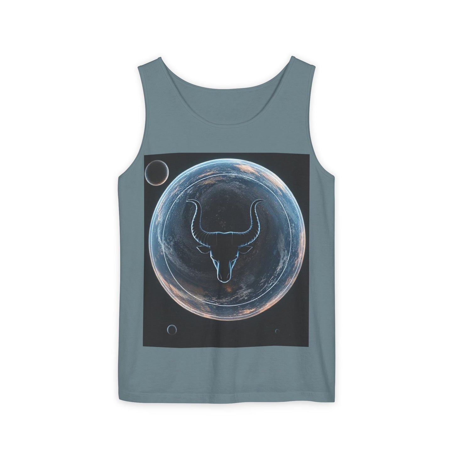 Unisex Garment-Dyed, Tank Top, Taurus Design, Planet Animal v1, 100% US cotton