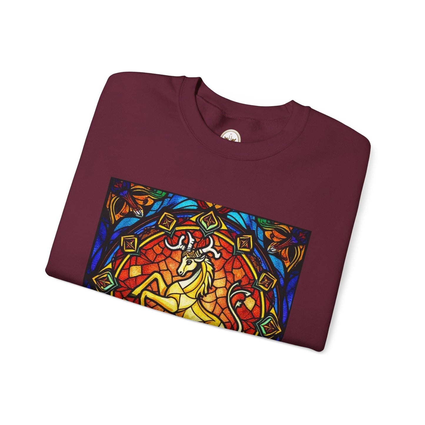 Unisex Heavy Blend™ Crewneck Sweatshirt, Glass 1, Capricorn Zodiac Design
