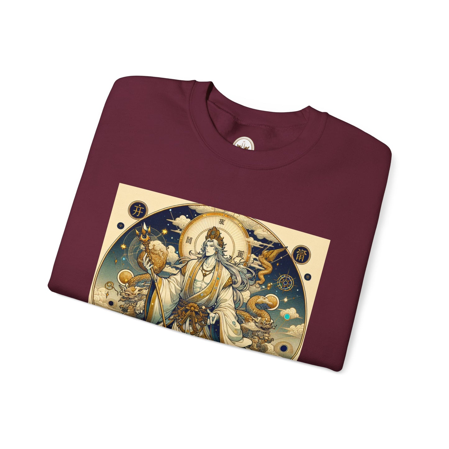 Unisex Heavy Blend™ Crewneck Sweatshirt, Anime Capricorn God, Zodiac Design