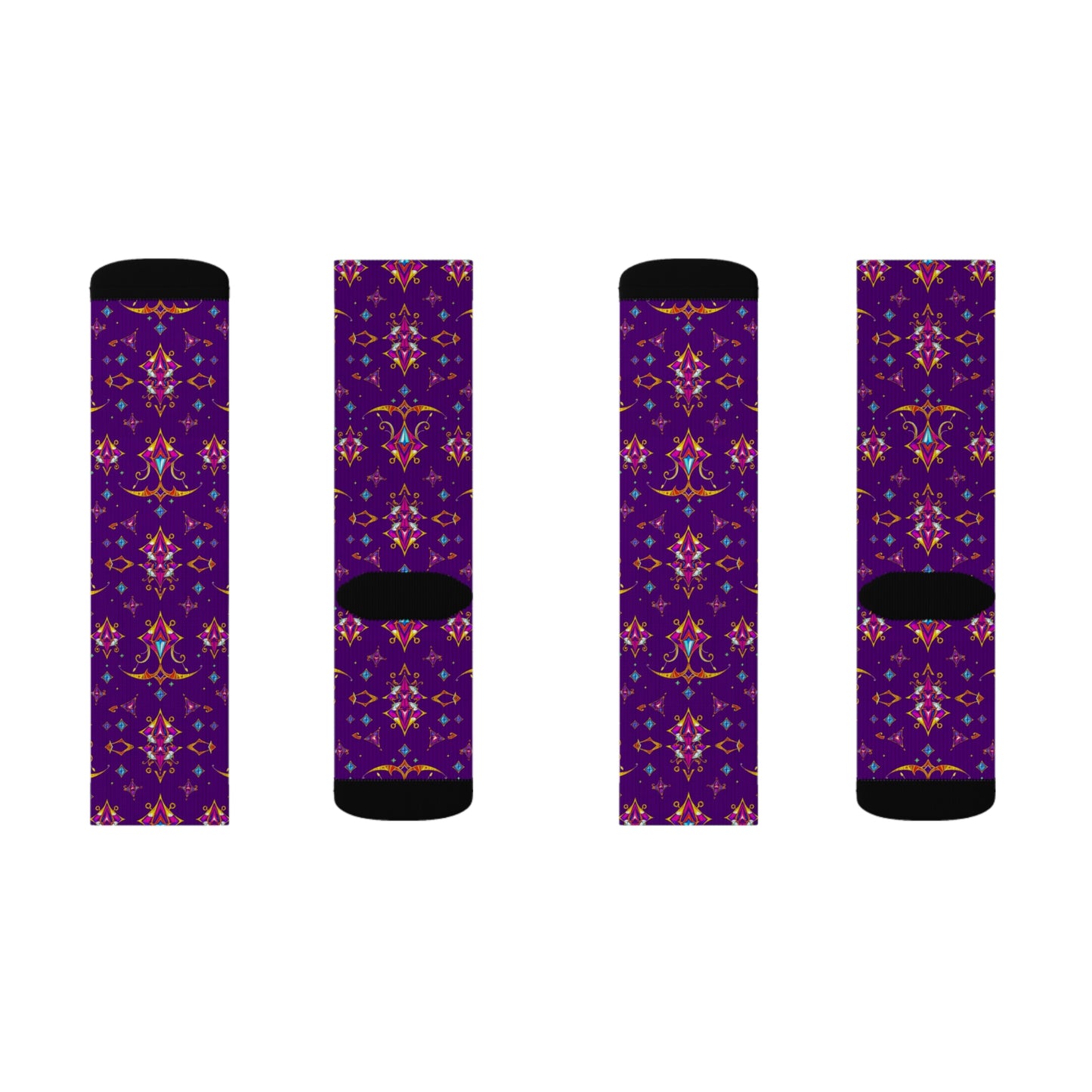 Sublimation Socks, Sagittarius, Zodiac v4, Jewel Pattern