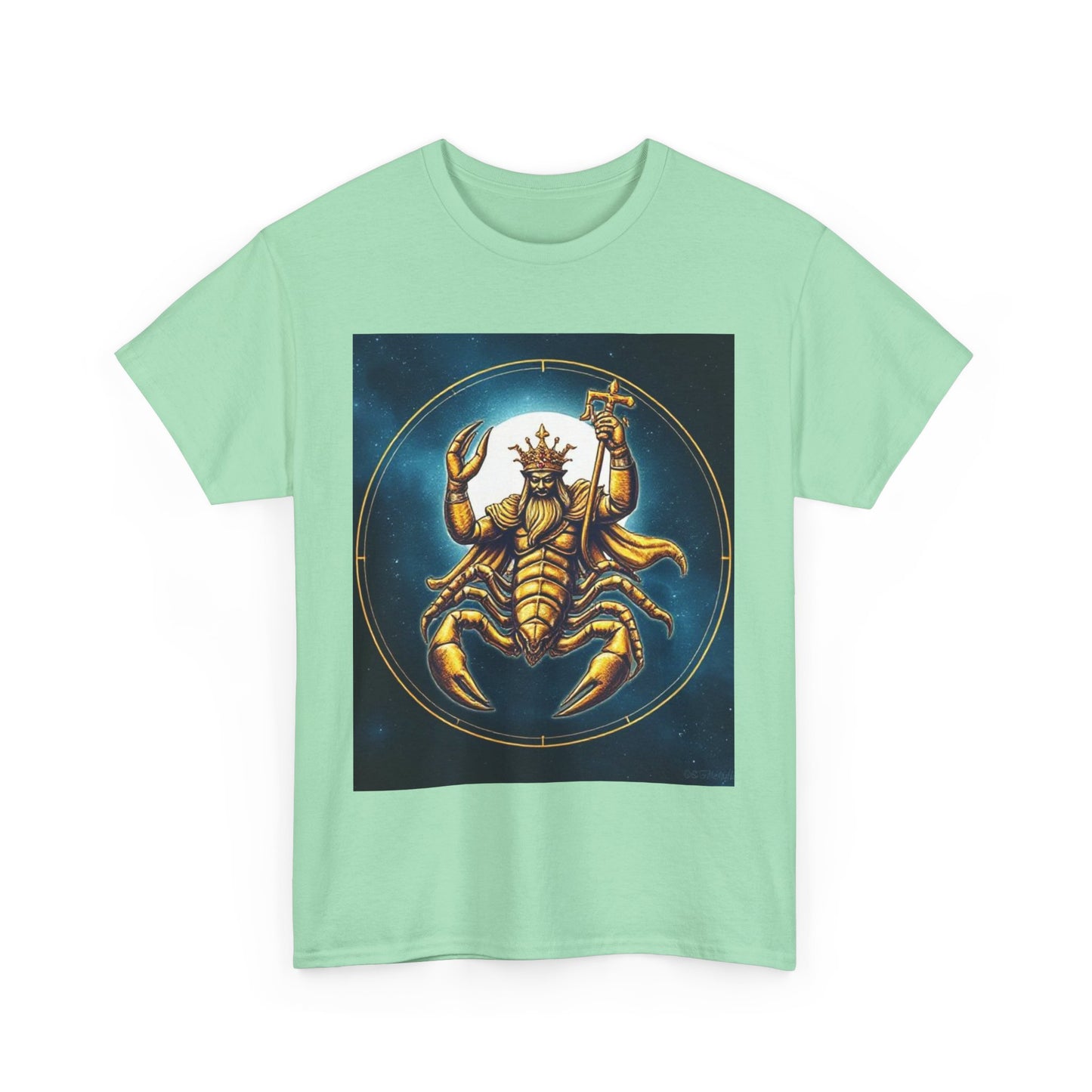 Unisex Heavy Cotton T-Shirt, Moon v1, Scorpio Zodiac Design