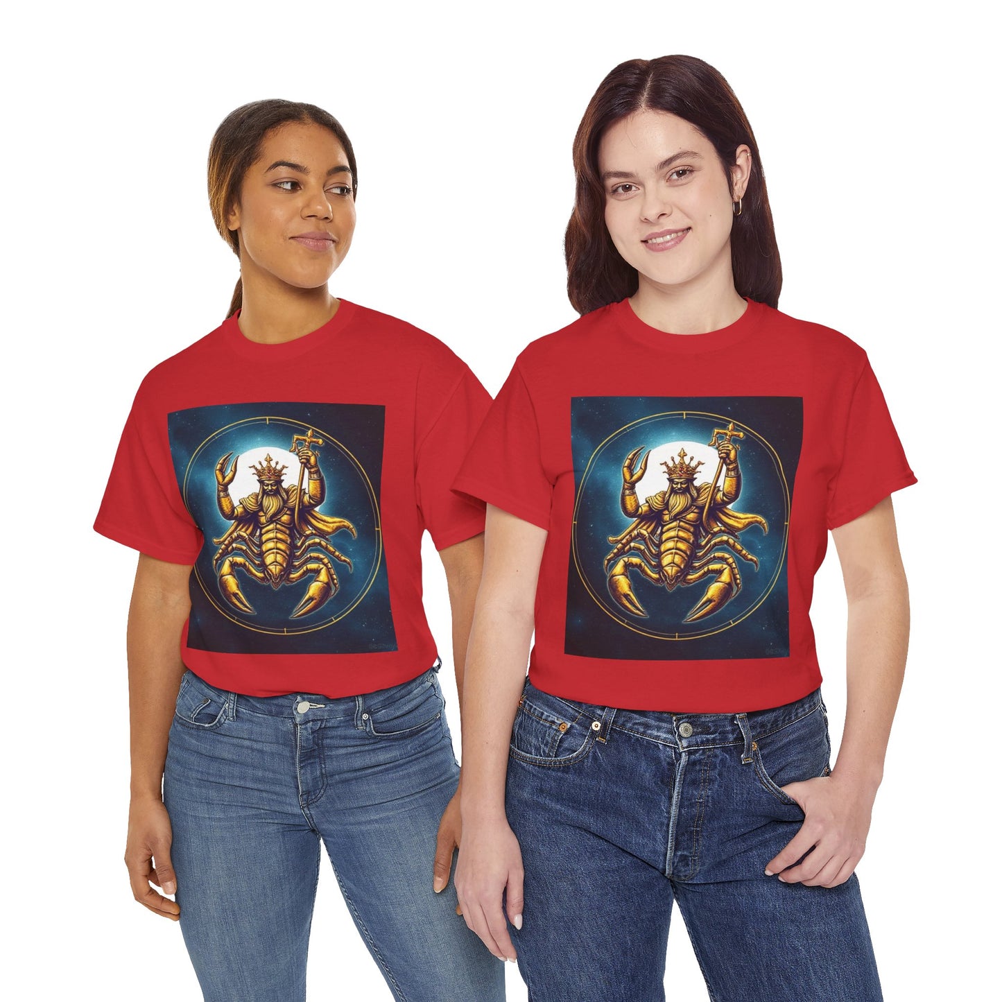 Unisex Heavy Cotton T-Shirt, Moon, Scorpio Zodiac Design