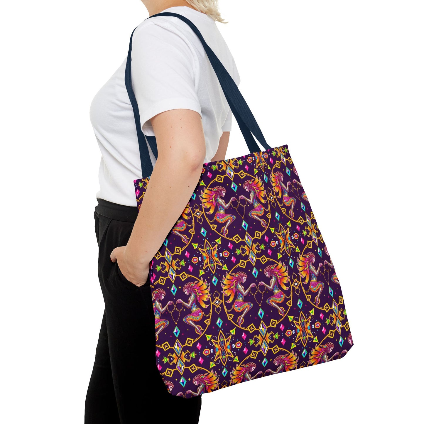 Tote Bag (AOP), Gemini, Zodiac, Jewel Pattern