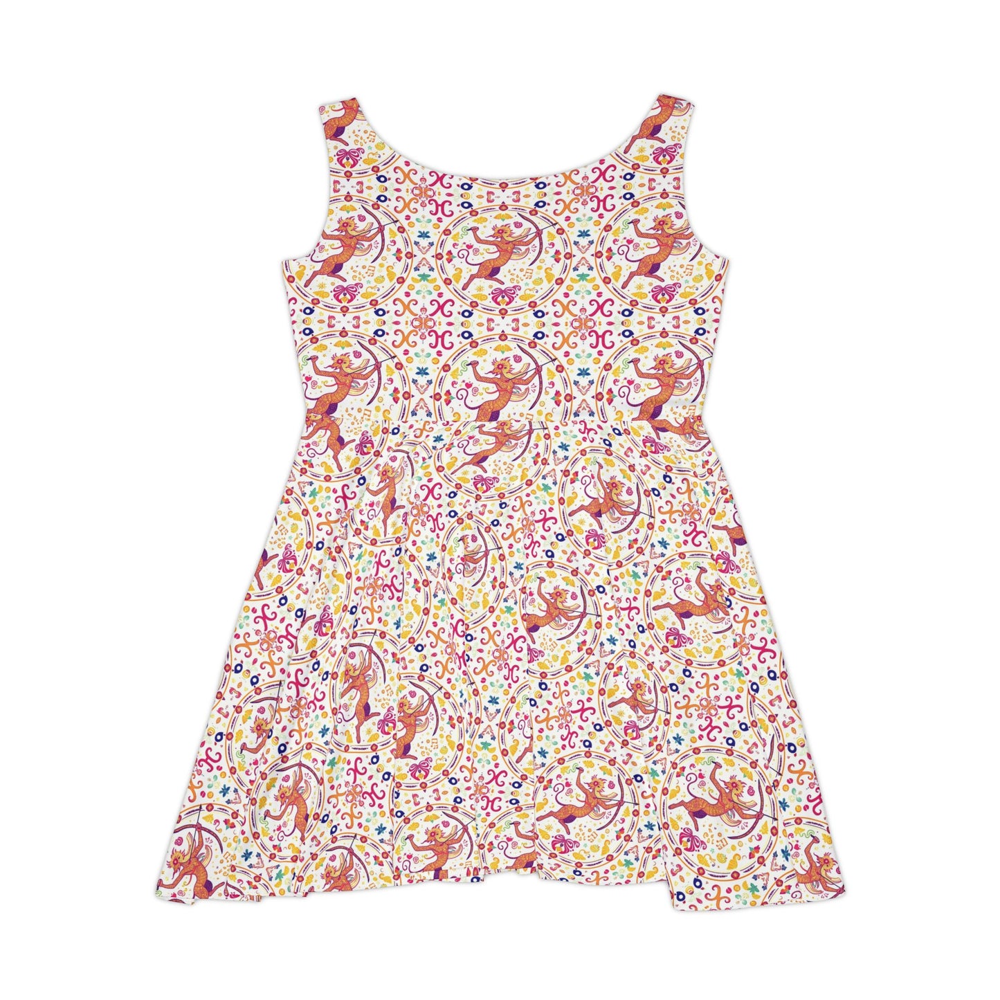 Women's Skater Dress, AOP, Zodiac v1, Sagittarius, Pattern