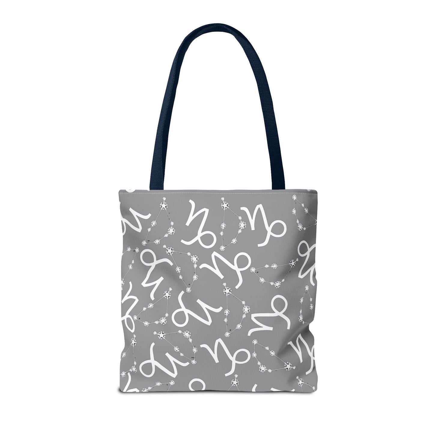 Tote Bag, Capricorn Zodiac Sign, AOP, (Grey, White)