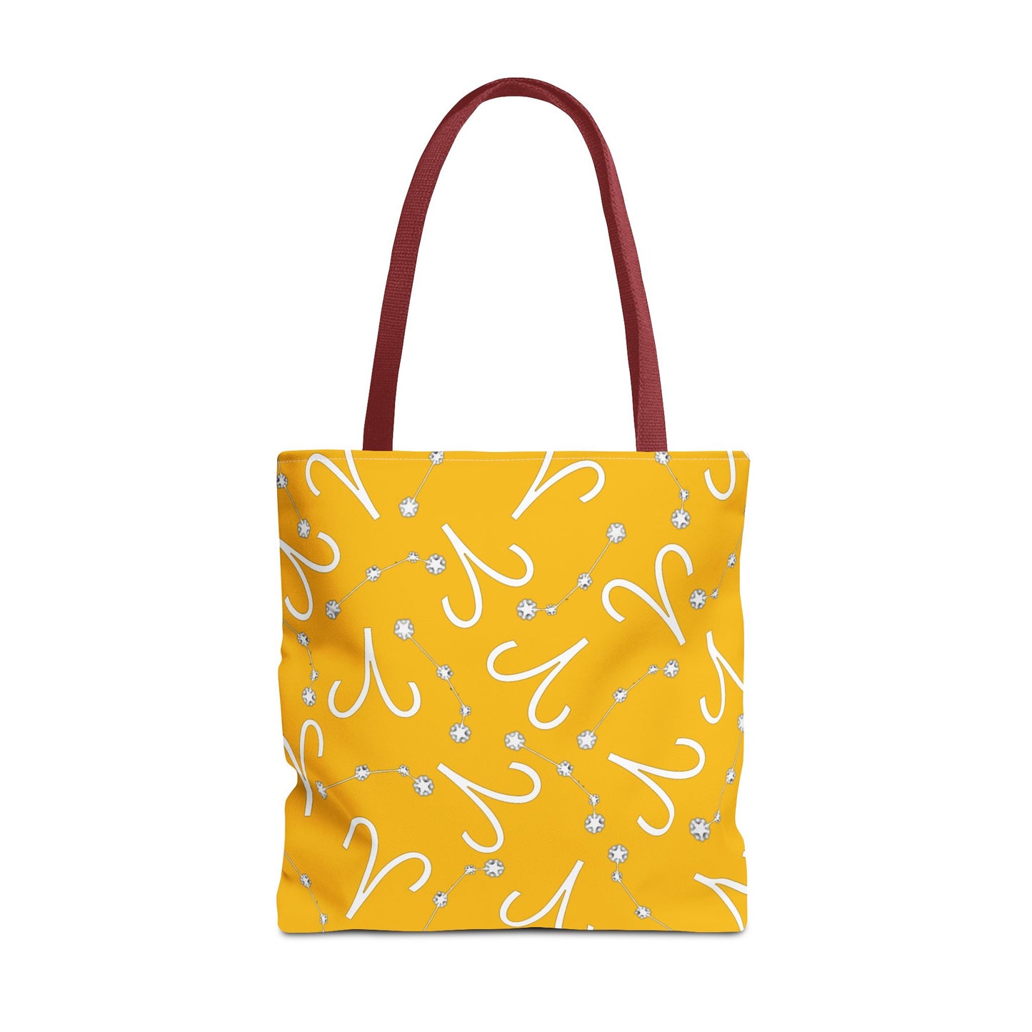 Tote Bag, Aries Zodiac Sign, AOP, (Yellow, White)