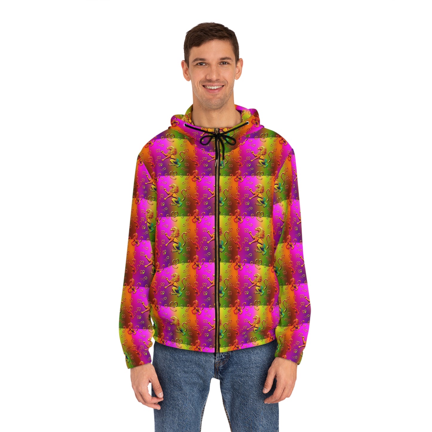 Full-Zip Hoodie (AOP), Leo, Zodiac, Pattern
