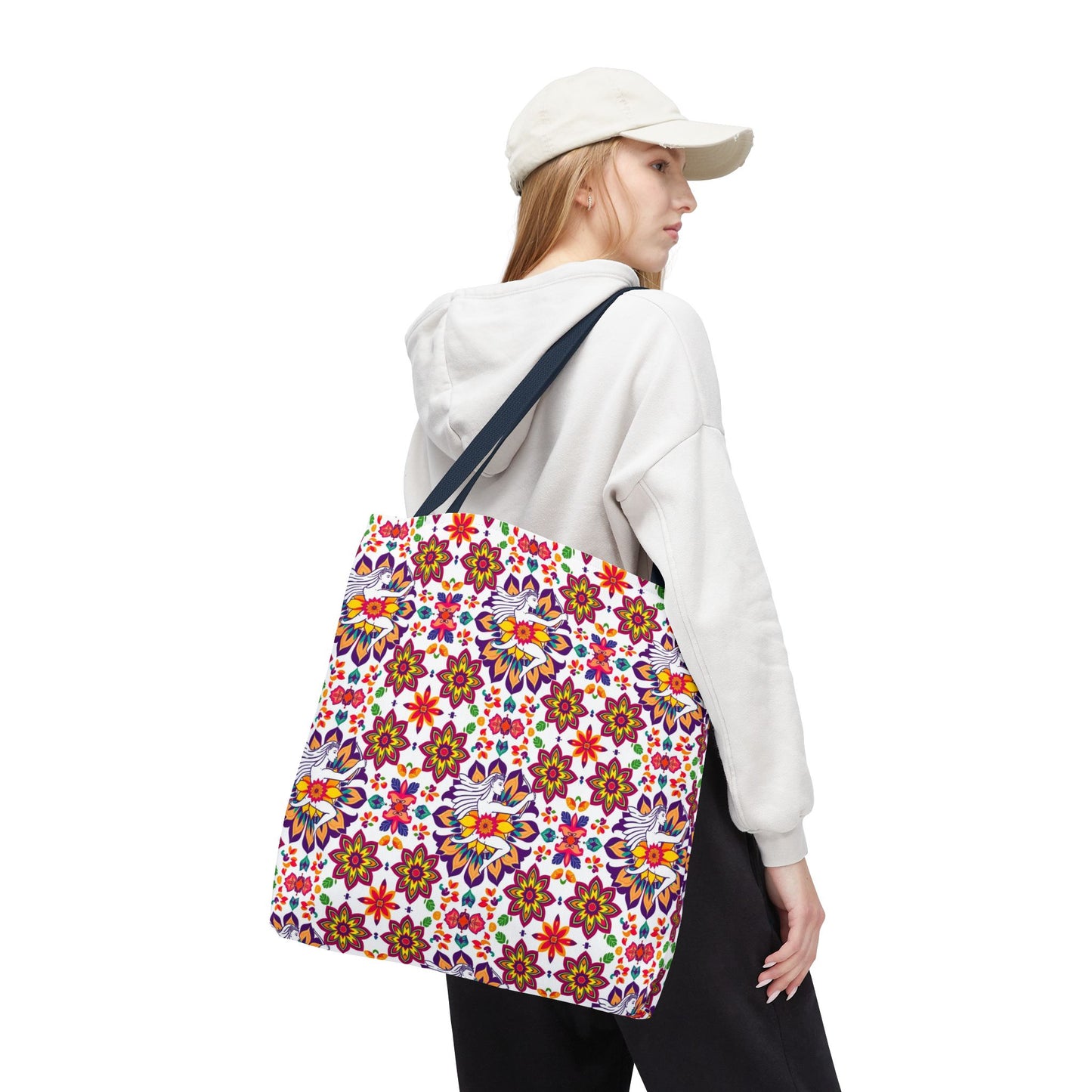 Tote Bag, (AOP), Sagittarius, Zodiac v2, Flower Pattern