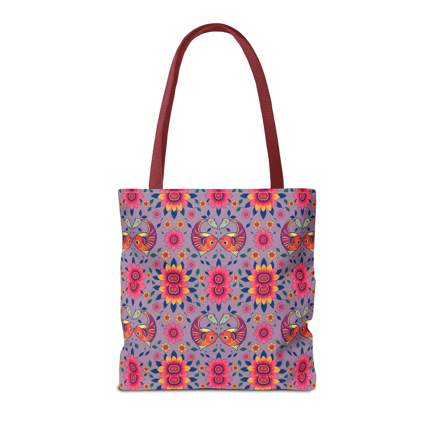 Tote Bag (AOP), Pisces, Zodiac v2, Flower Pattern