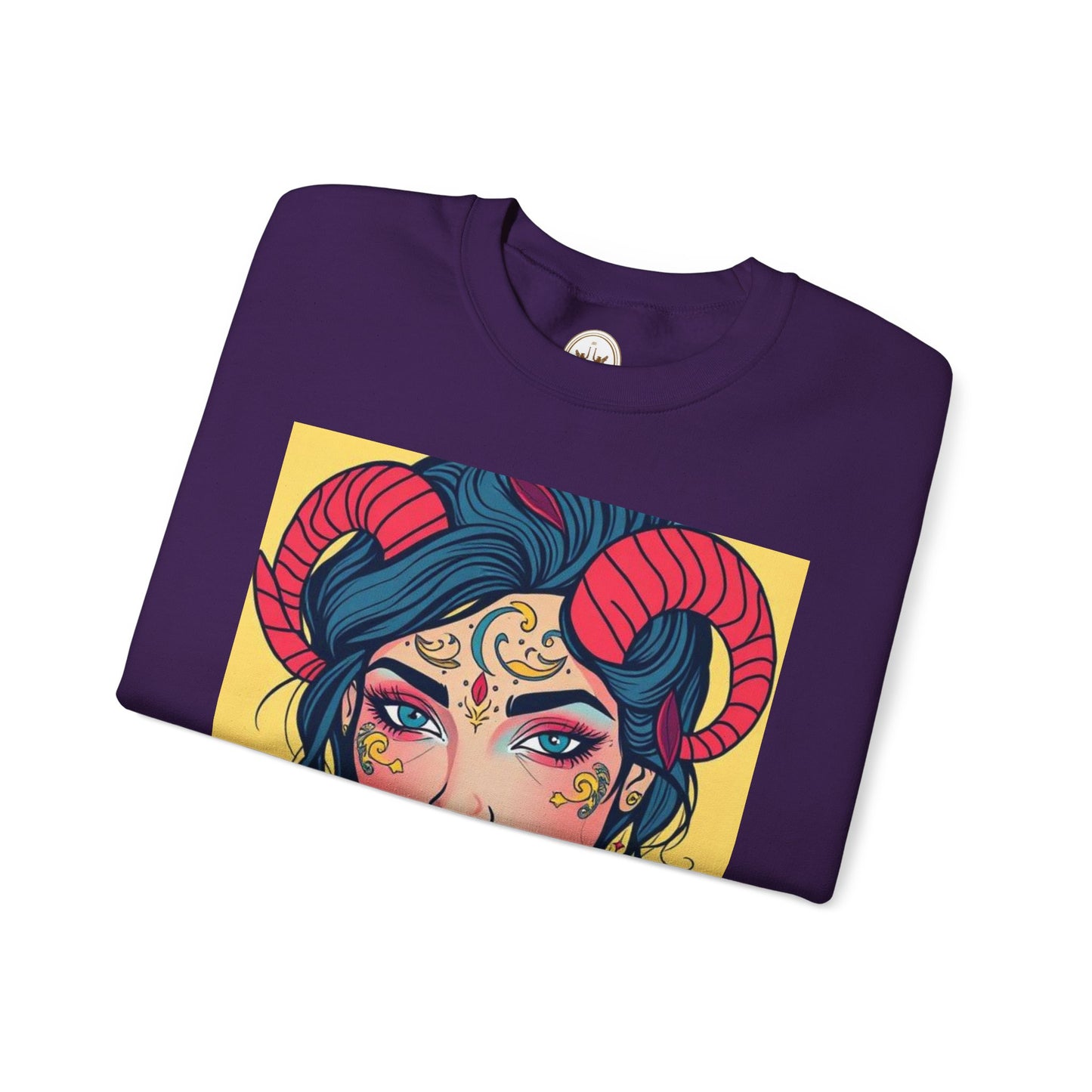 Unisex Heavy Blend™ Crewneck Sweatshirt, Aries, Zodiac v2, Sexy Pattern