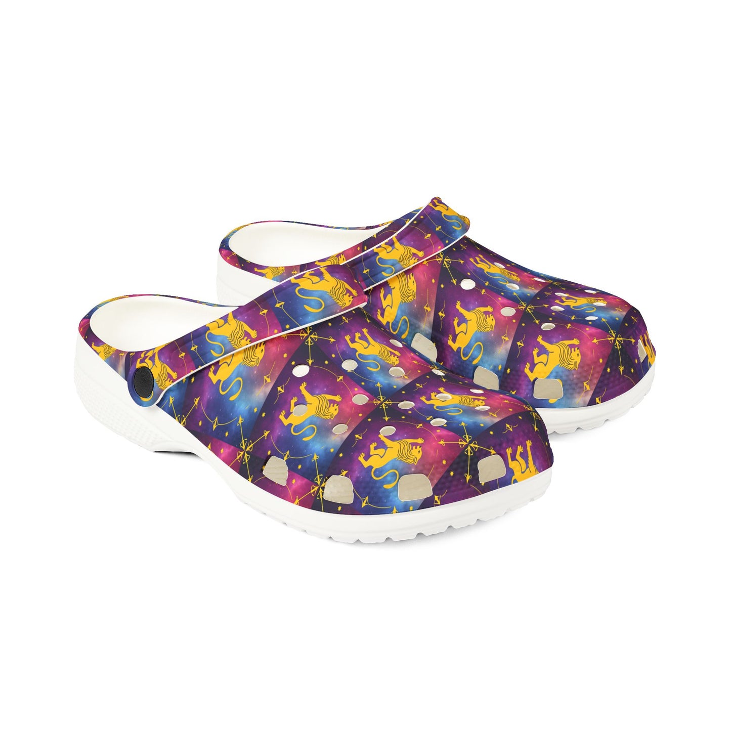 EVA Foam Rubber Shoes, (AOP), Leo, Zodiac v4, Pattern