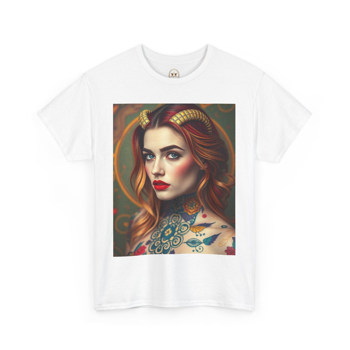 Unisex Heavy Cotton T-Shirt, Capricorn, Zodiac v3, Sexy Art