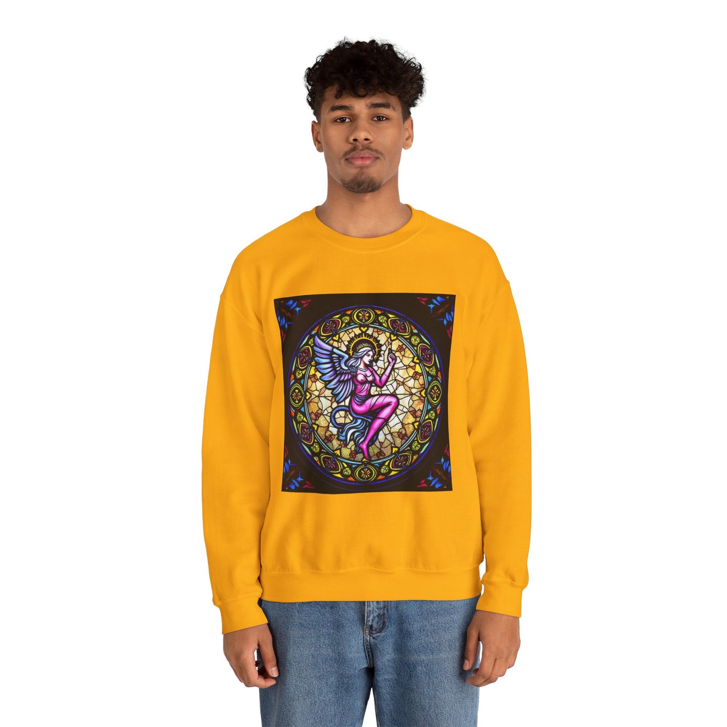 Unisex Heavy Blend™ Crewneck Sweatshirt, Glass 1, Virgo Zodiac Design