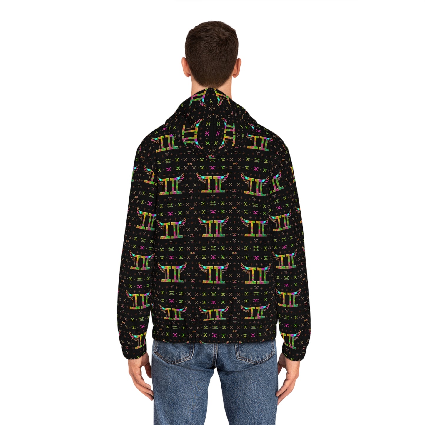 Full-Zip Hoodie (AOP), Gemini, Zodiac v1, Pattern