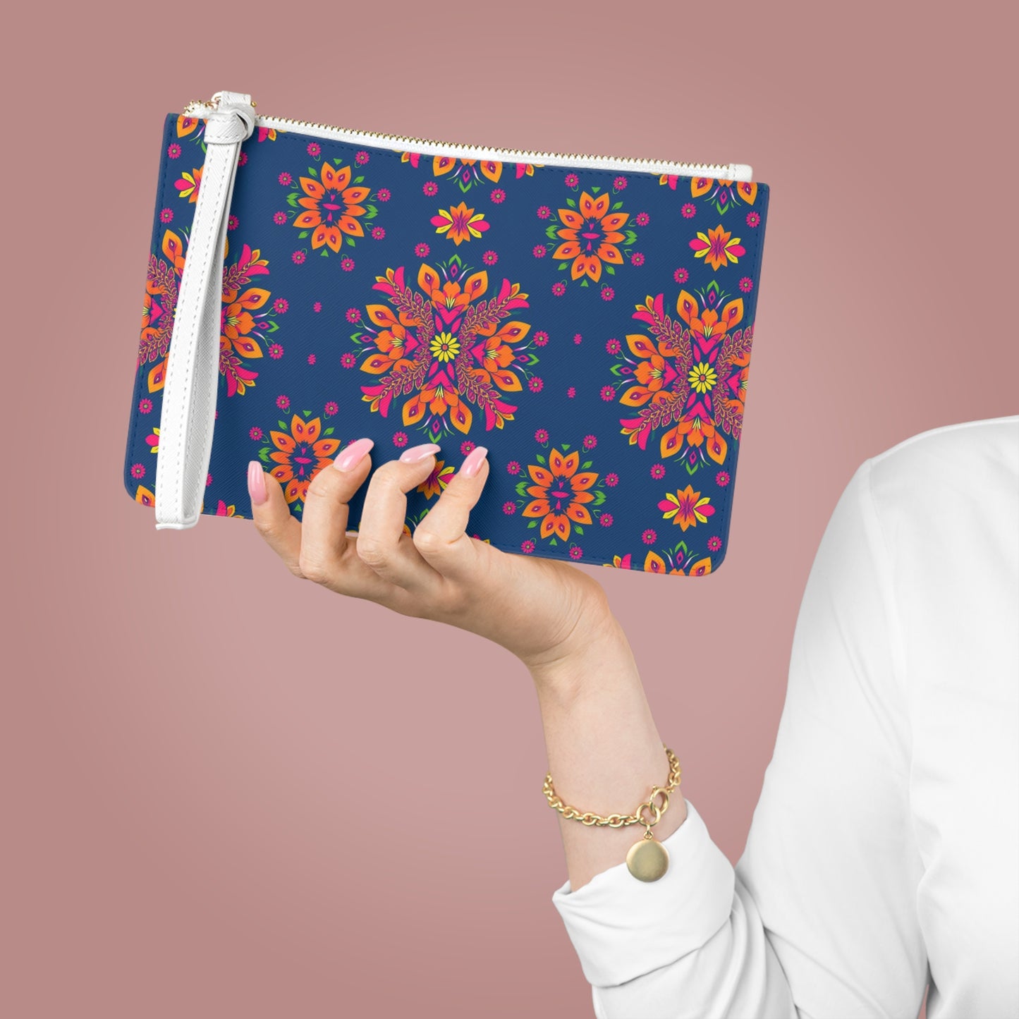 Clutch Bag, Gemini, Zodiac v2, Flower Pattern