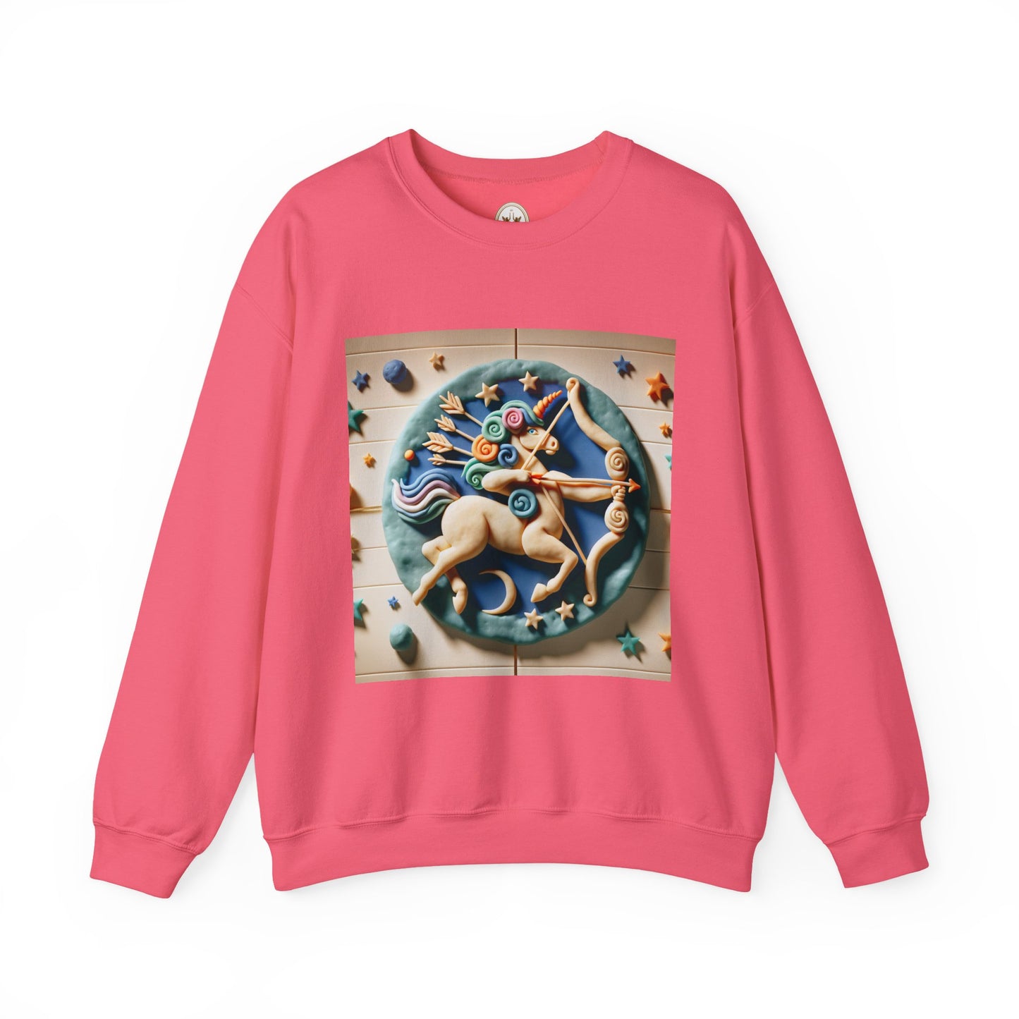 Unisex Heavy Blend™ Crewneck Sweatshirt, Colorful Horse, Sagittarius Zodiac Design