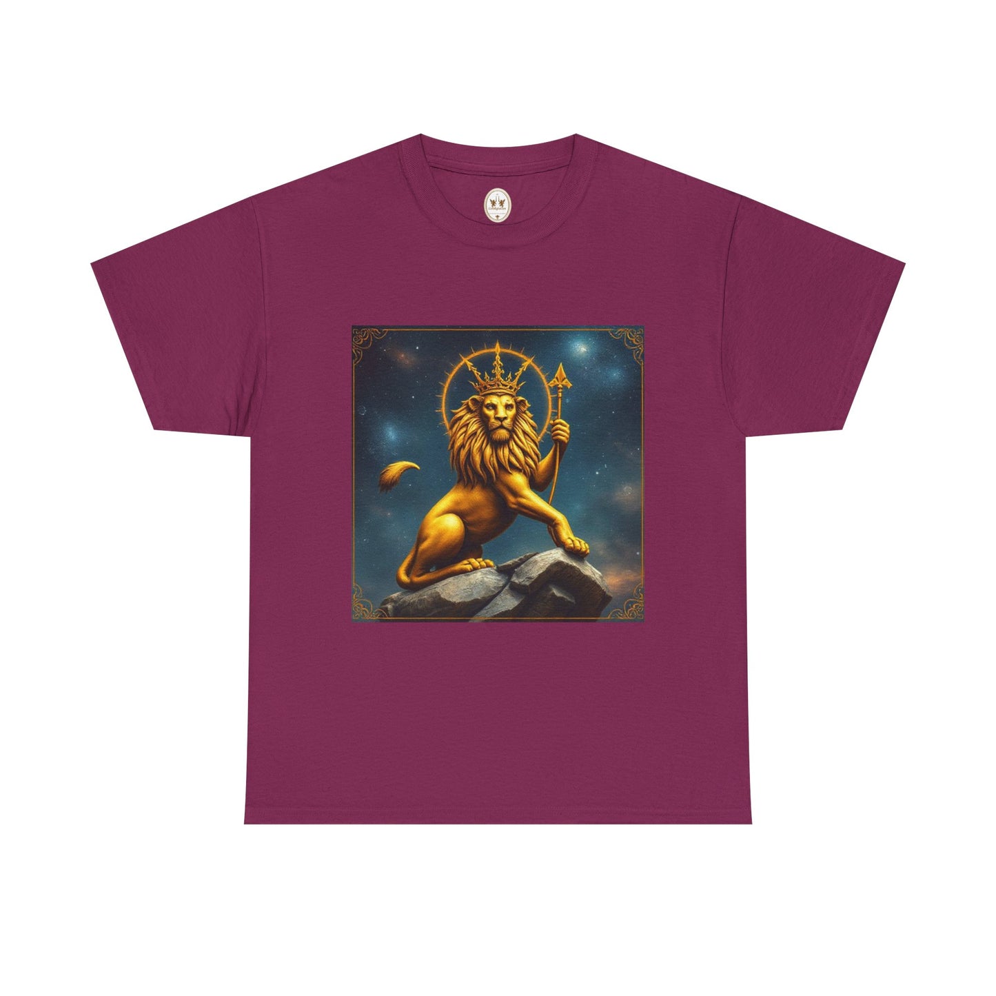 Unisex Heavy Cotton T-Shirt, King of Lions, Leo Zodiac Design