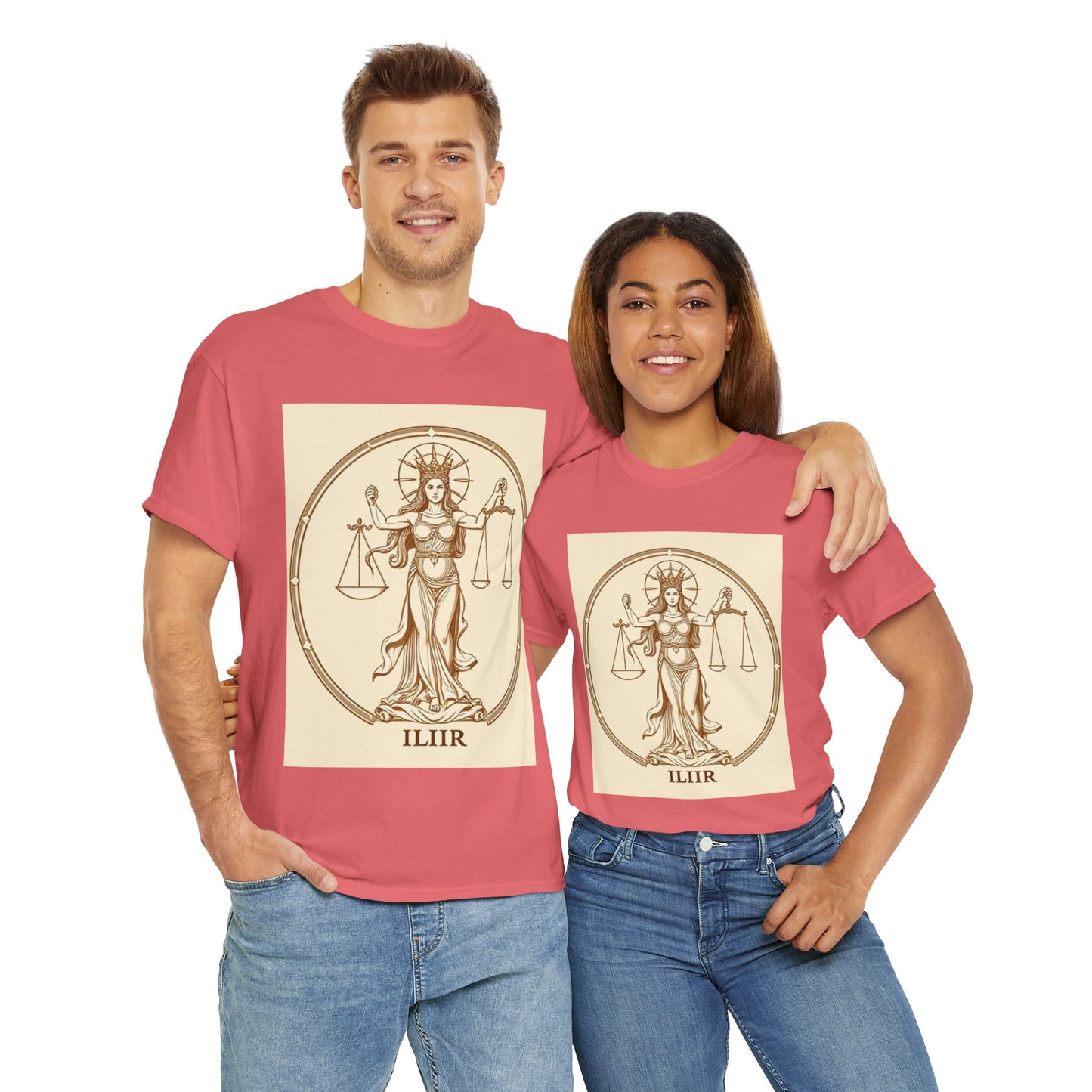 Unisex Heavy Cotton T-Shirt, Libra Goddess, Zodiac Design
