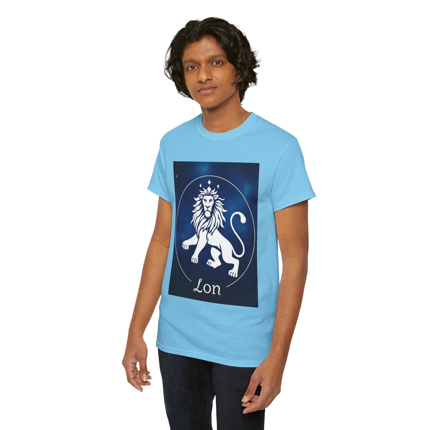 Unisex Heavy Cotton T-Shirt, Space Lion v1, Leo Zodiac Design
