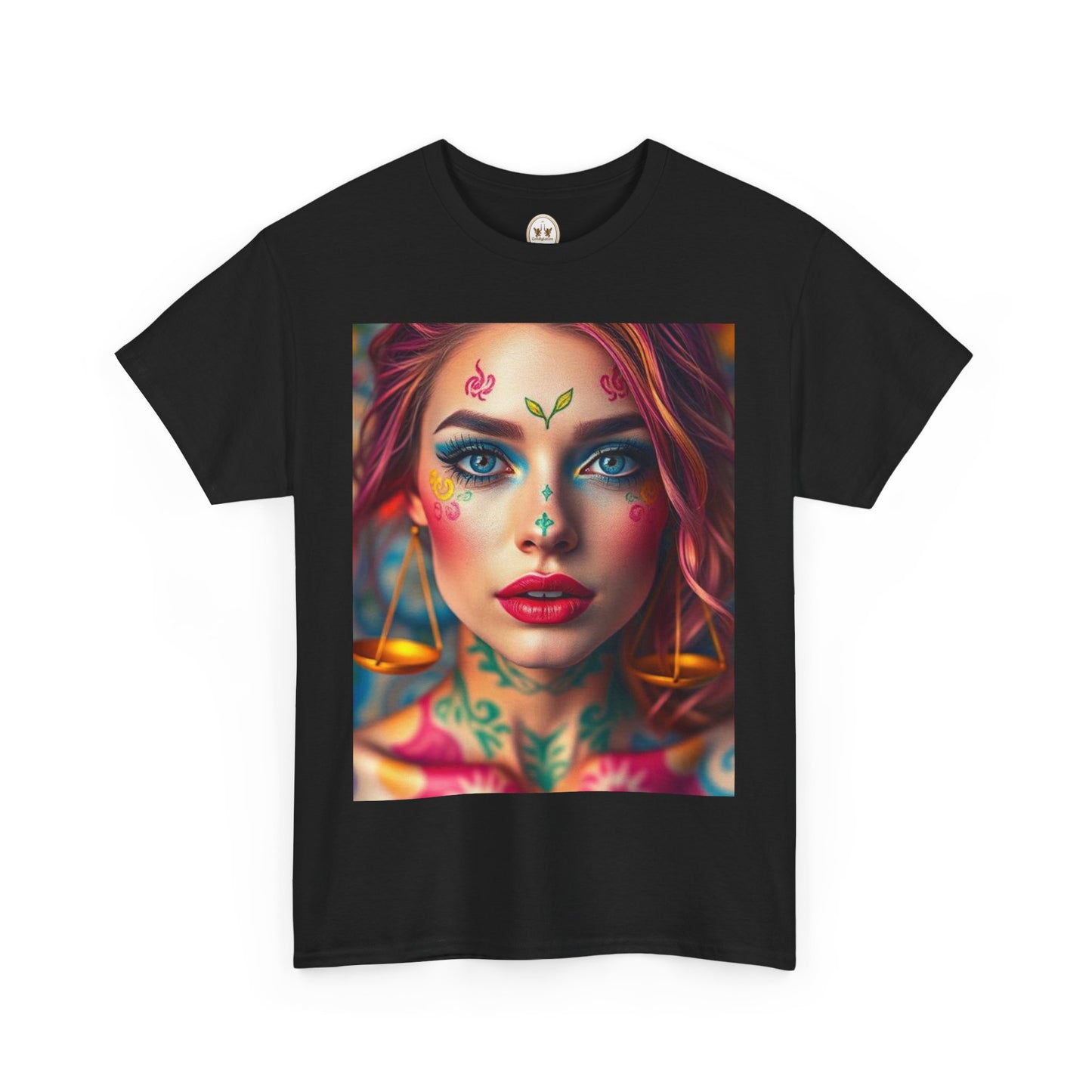 Unisex Heavy Cotton T-Shirt, Libra, Zodiac v1, Sexy Art